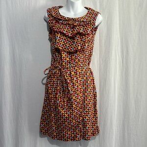 Anthropologie Uncle Frank Polka Dot Belted Dress Size Small